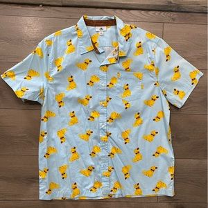 Disney Button Down Shirt Light Blue Featuring Doug from UP Pixar sz L Men’s